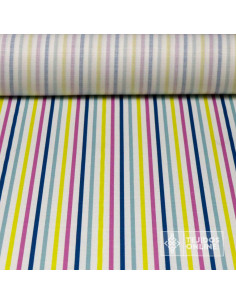 Tela De Flamenca con Rayas Multicolor
