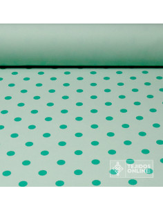 Tela Verde Agua Lunar Oscuro Flamenca - Telas de Lunares - Imagen 1