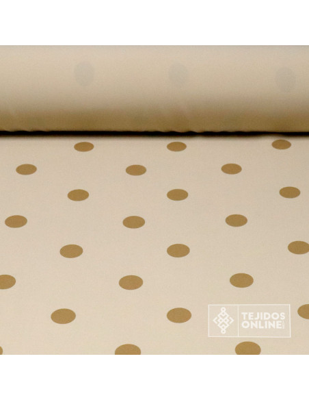Tela Con Lycra Beige Lunar Grande - Telas de Lunares - Imagen 1
