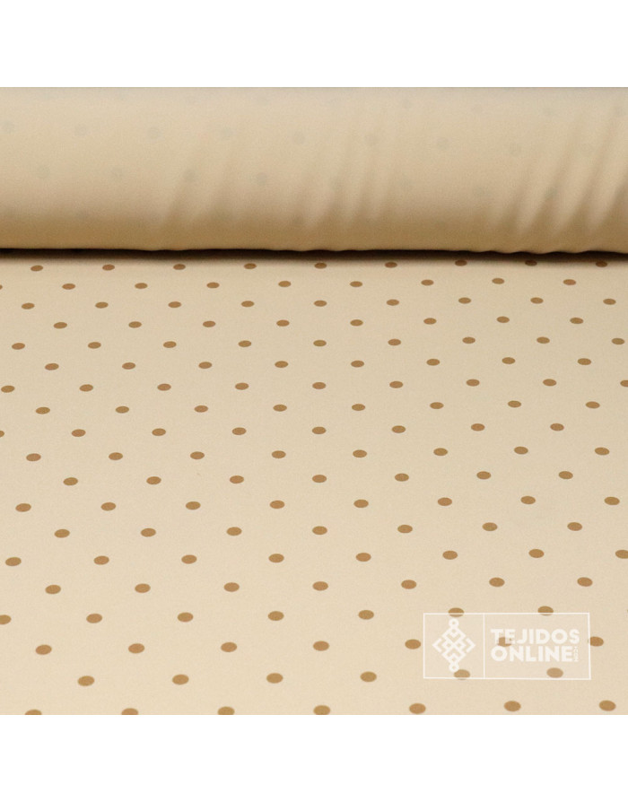 Tela Beige con Lycra Lunar Pequeño - Telas de Lunares - Imagen 1