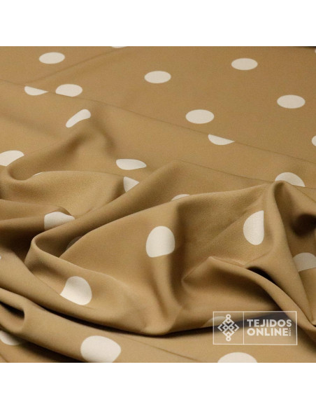 Tela Con Lycra Beige Lunar Grande - Telas de Lunares - Imagen 2