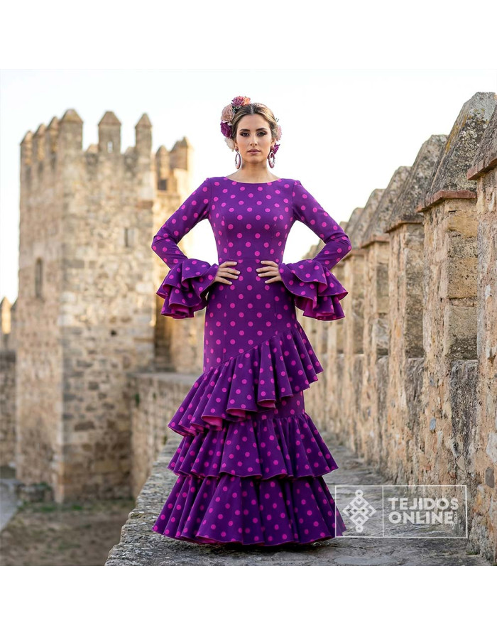 Tela Morada Lunar Buganvilia Big - Telas de Lunares - Imagen 2