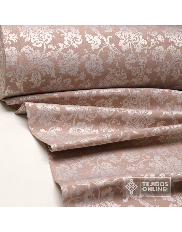 Tela Damasco Rosa Empolvado Sintra | Ancho 2,80 m para Cofradías - Imagen 2