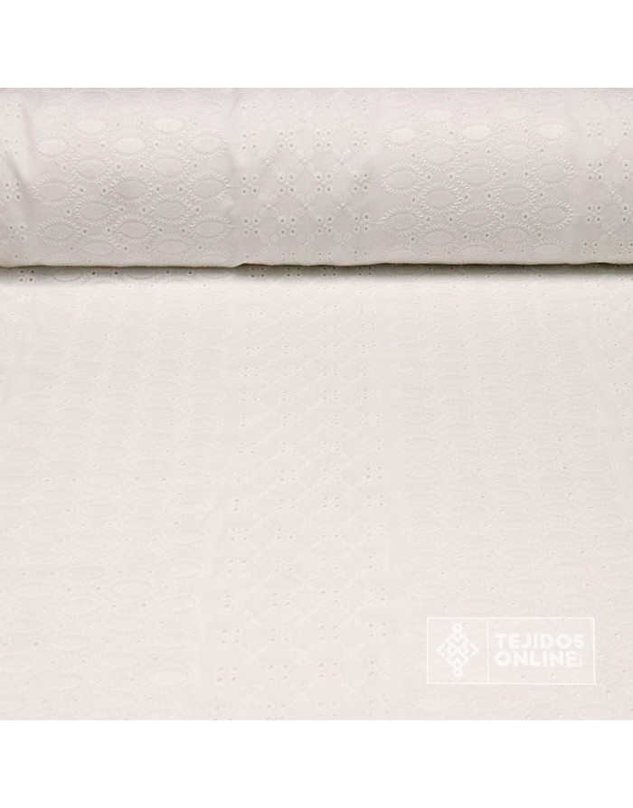 Tela Perforada Blanca Verona - Tienda de Telas - 100% Algodón - Imagen 1