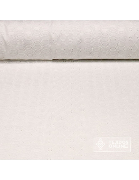 Tela Perforada Blanca Verona - Tienda de Telas - 100% Algodón - Imagen 1