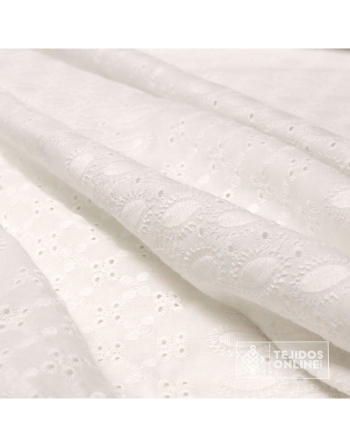 Tela Perforada Blanca Verona - Tienda de Telas - 100% Algodón - Imagen 2