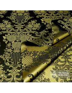 Brocado Negro con Dorado Almería - Retal - Telas Online - Imagen 2