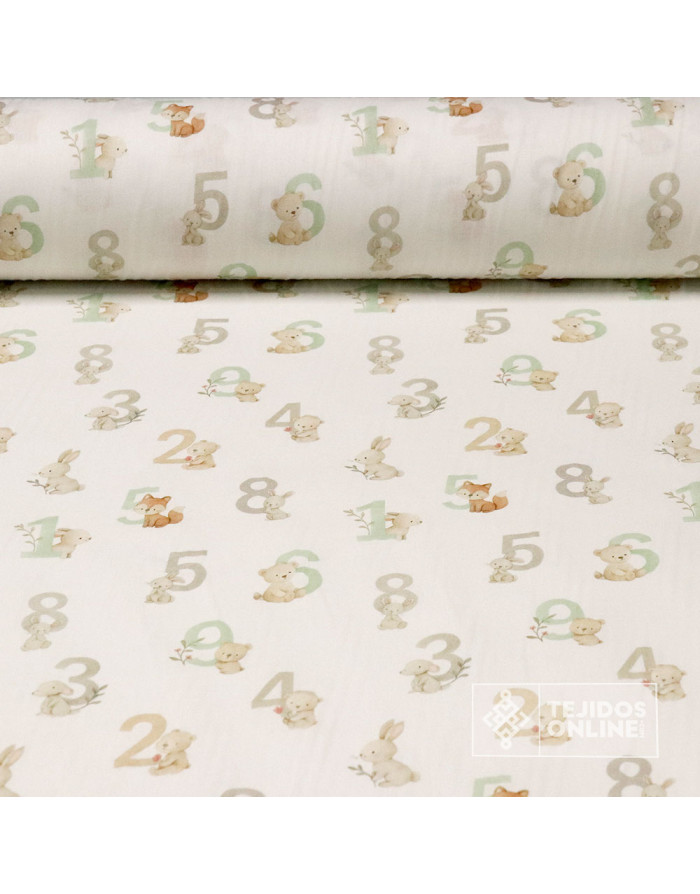 Tela de Algodón Con Letras Abecedario  - 100% Algodón Infantil - Imagen 1