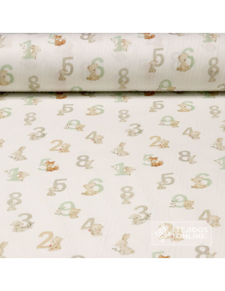 Tela de Algodón Con Letras Abecedario  - 100% Algodón Infantil - Imagen 1