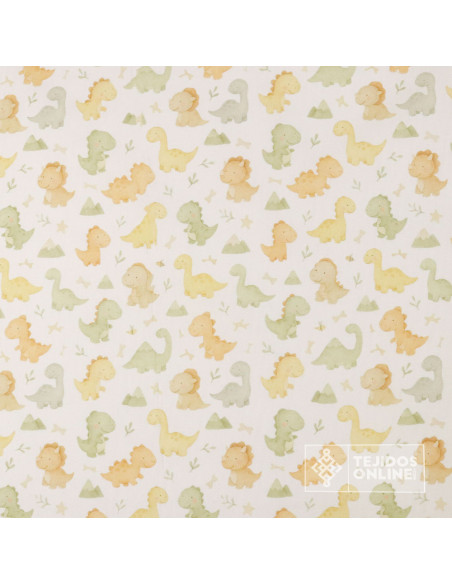 Tela de Infantil de Dinosaurios Algodón  - 100% Algodón Infantil - Imagen 4