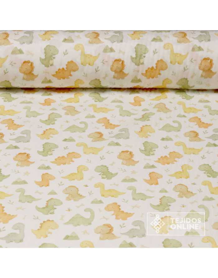 Tela de Infantil de Dinosaurios Algodón  - 100% Algodón Infantil - Imagen 1