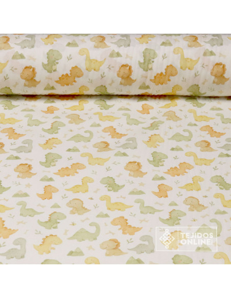 Tela de Infantil de Dinosaurios Algodón  - 100% Algodón Infantil - Imagen 1