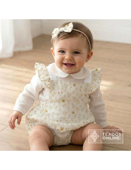 Tela de Infantil con Flores y Abeja - 100% Algodón Infantil - Imagen 2