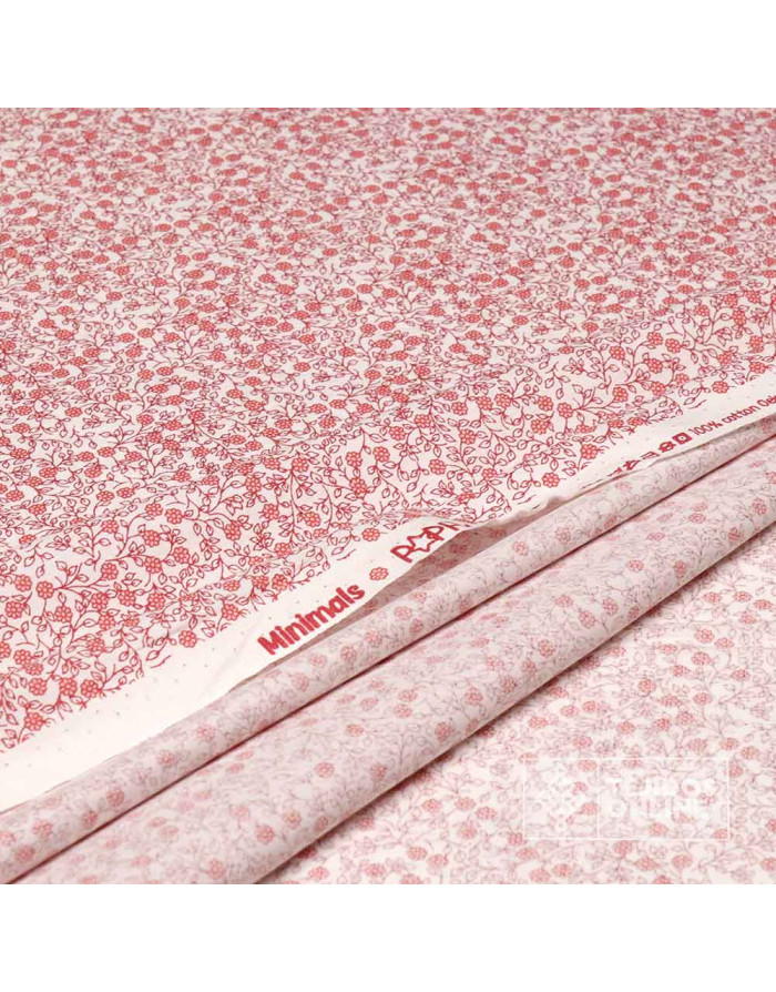 Tela Algodón Flores Burdeos Ramo | Tela de Flores - Imagen 2