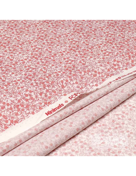 Tela Algodón Flores Burdeos Ramo | Tela de Flores - Imagen 2