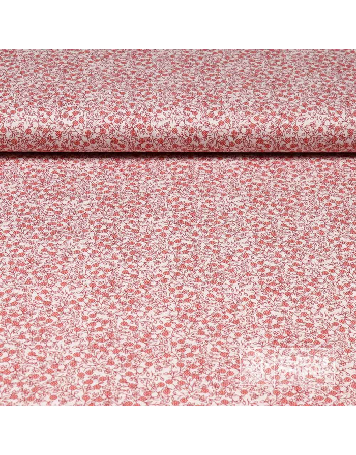 Tela Algodón Flores Burdeos Ramo | Tela de Flores - Imagen 1