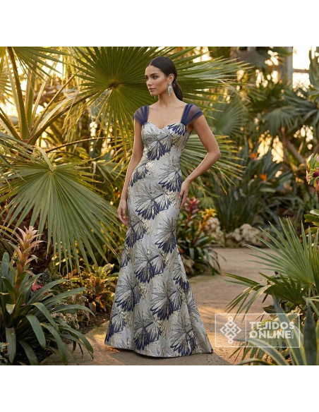 Tela Jacquard Metalizado Azul Marino - Telas de Moda - Imagen 5