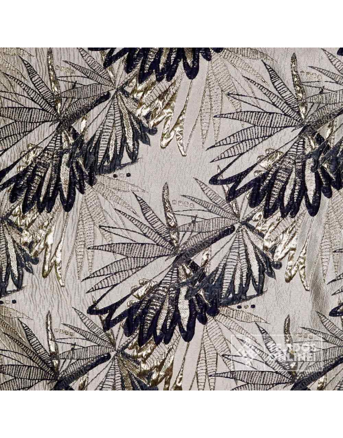 Tela Jacquard Metalizado Azul Marino - Telas de Moda - Imagen 4