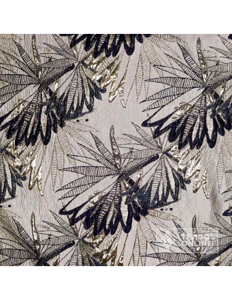 Tela Jacquard Metalizado Azul Marino - Telas de Moda - Imagen 4