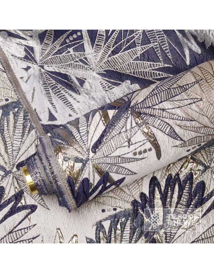 Tela Jacquard Metalizado Azul Marino - Telas de Moda - Imagen 3