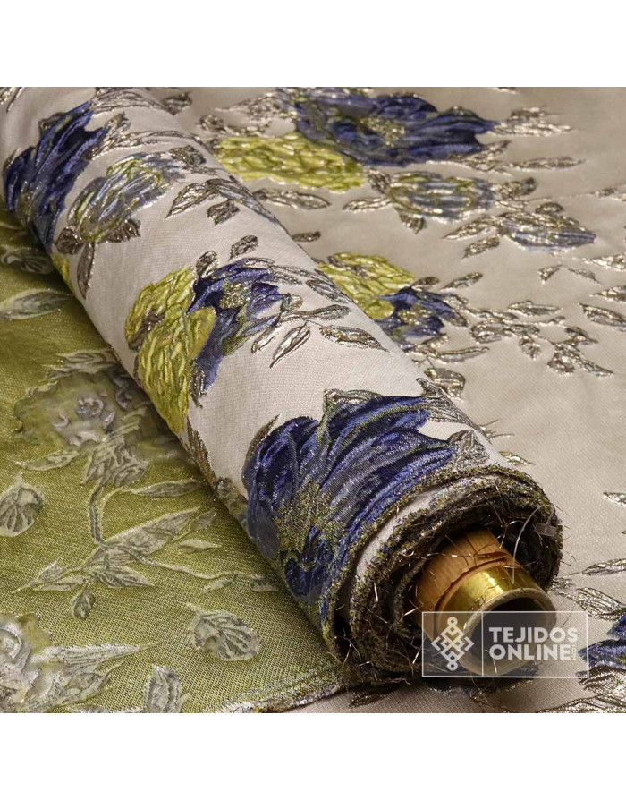 Tela Jacquard Flores Lima con Azafata - Telas de Moda - Imagen 3