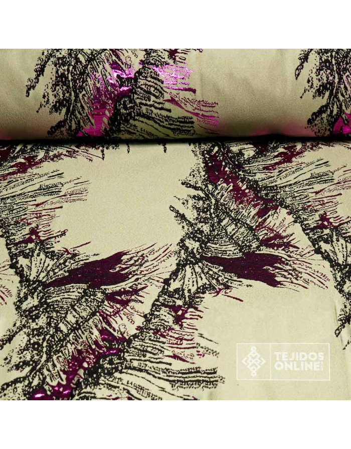 Tela Jacquard Fénix Imperial Verde Jade - Telas de Moda - Imagen 1