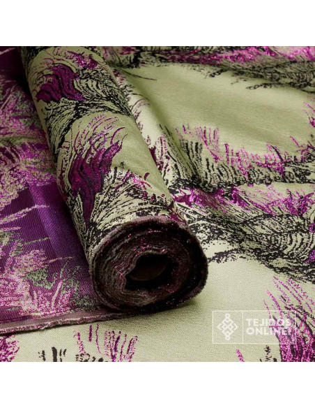 Tela Jacquard Fénix Imperial Verde Jade - Telas de Moda - Imagen 4