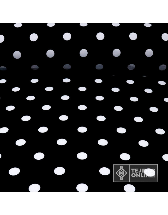 Tela Negra de Lunares - Lunar Blanco y Negro - Flamenca - Imagen 1