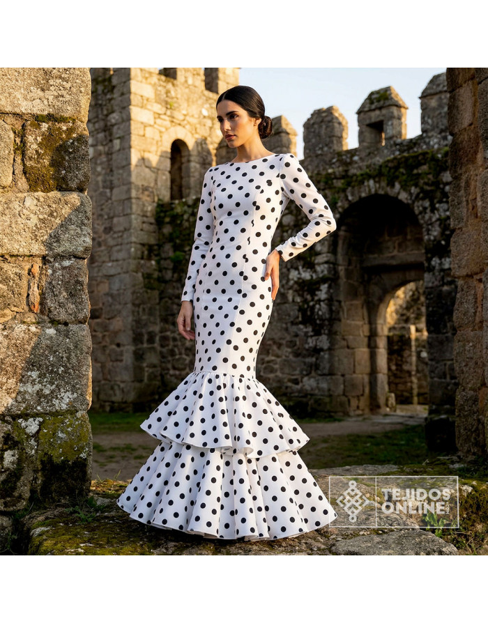 Tela de Lunares Negros - Telas de Flamenca - Flamenca Online - Imagen 2