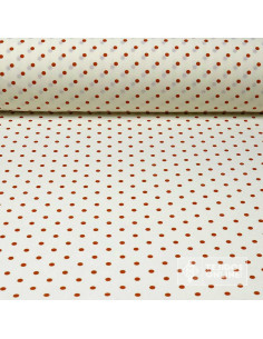 Tela Blanco Roto con Lunares Caldera Lenteja