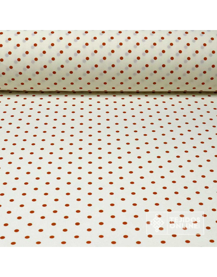 Tela Blanco Roto con Lunares Caldera Lenteja - Telas de Flamenca - Imagen 1