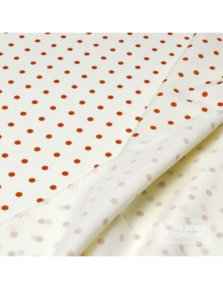 Tela Blanco Roto con Lunares Caldera Lenteja - Telas de Flamenca - Imagen 2