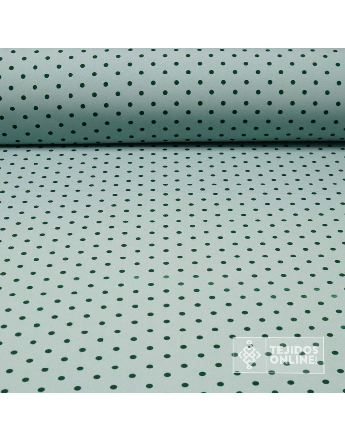 Tela Verde Hade Lunar Verde Botella Lenteja - Telas de Flamenca - Imagen 1