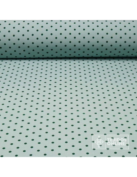 Tela Verde Hade Lunar Verde Botella Lenteja - Telas de Flamenca - Imagen 1