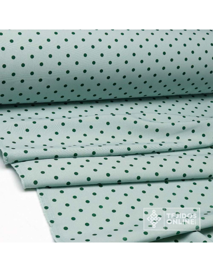 Tela Verde Hade Lunar Verde Botella Lenteja - Telas de Flamenca - Imagen 5