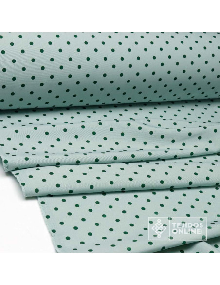 Tela Verde Hade Lunar Verde Botella Lenteja - Telas de Flamenca - Imagen 5