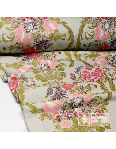 Brocado Floral Turquesa Palmira - Telas Para Cofradías - Imagen 3