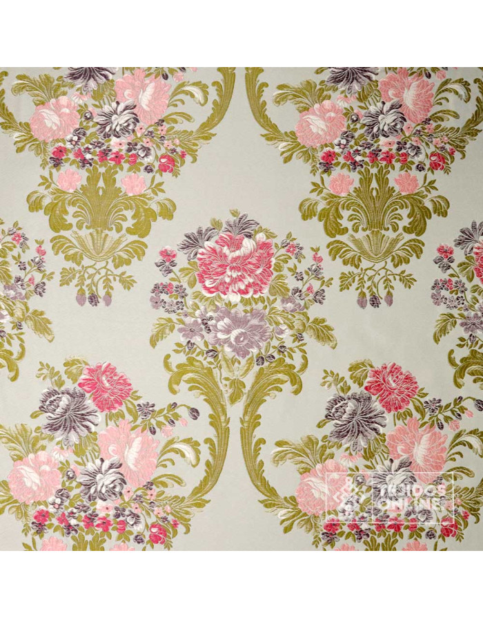 Brocado Floral Turquesa Palmira - Telas Para Cofradías - Imagen 4