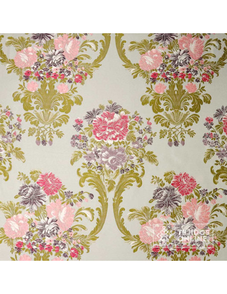 Brocado Floral Turquesa Palmira - Telas Para Cofradías - Imagen 4