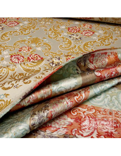 Brocado Floral Beige Con Caldera Itálica - Telas Para Cofradías - Imagen 2