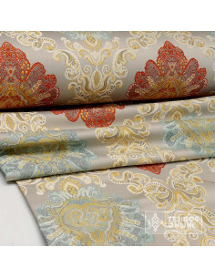 Brocado Floral Aguamarina y Caldera Hispalis - Telas Para Cofradías - Imagen 2