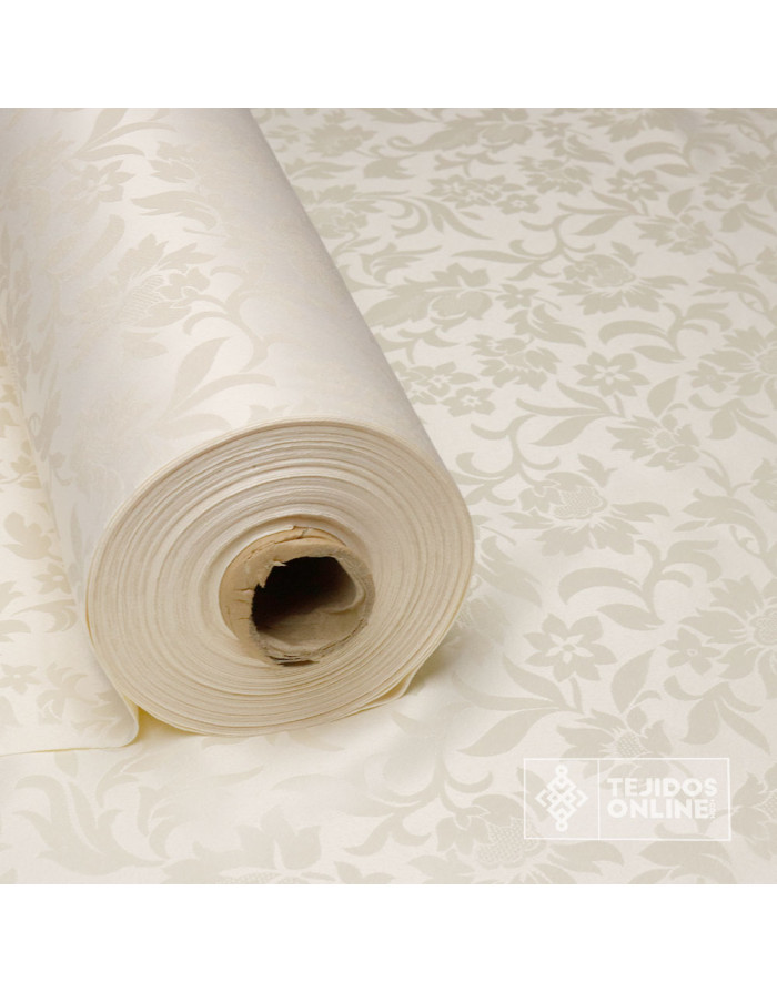 Damasco Beige Flor - Telas de Damasco - Tejidos Cofrades - Imagen 3