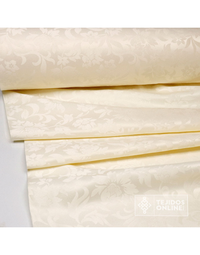 Damasco Beige Flor - Telas de Damasco - Tejidos Cofrades - Imagen 2