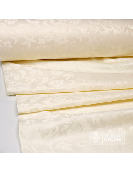 Damasco Beige Flor - Telas de Damasco - Tejidos Cofrades - Imagen 2