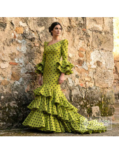 Tela Caqui Lunar Marrón Chocolate | Lunares para Flamenca - Imagen 2