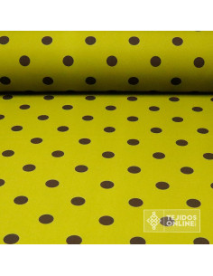 Tela Caqui Lunar Marrón Chocolate | Lunares para Flamenca - Imagen 1