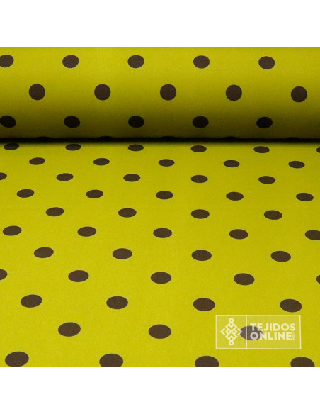 Tela Caqui Lunar Marrón Chocolate | Lunares para Flamenca - Imagen 1