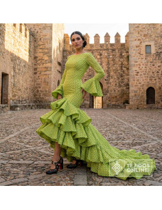 Tela Verde Olivo Lunar Verde Botella | Telas de Lunares - Imagen 2