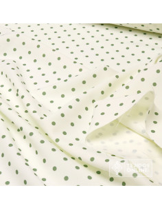 Tela Blanco Roto con Lunar Verde Suculenta | Telas de Lunares - Imagen 2