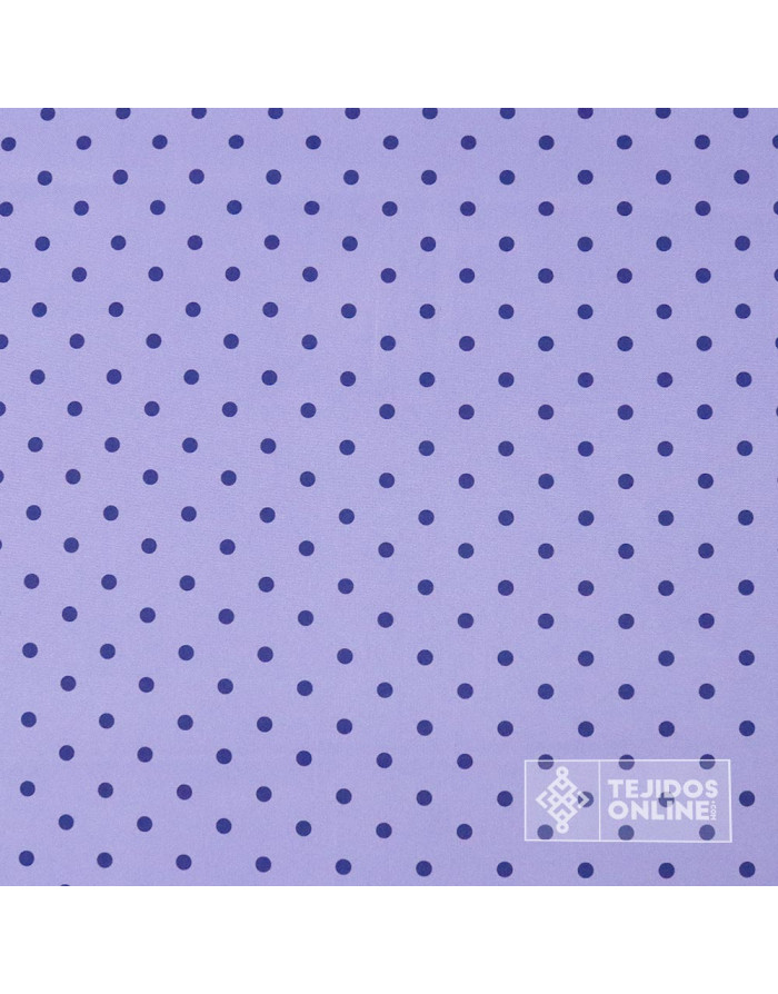 Tela Lavanda con Lunar Azul Marino | Telas de Lunares - Imagen 4